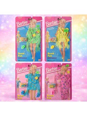 Vintage Mattel Barbie Bead Fun Fashions #12623 #12624 #12625 #12626 NEW NRFB
